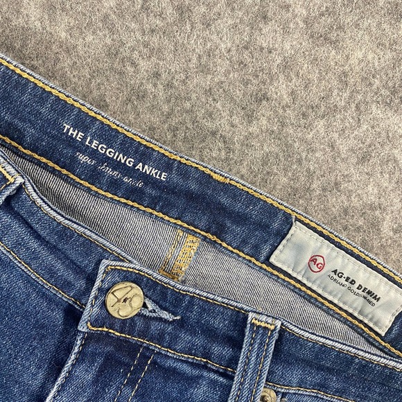 AG Adriano Goldschmied Jeans 28 Blue Distressed Legging Ankle Mid Rise - Picture 6 of 11
